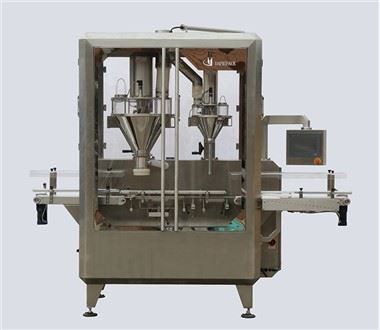 Automatický stroj na plnenie prášku s dvoma hlavami