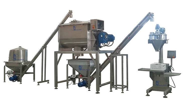 SS304 Spiral Ribbon Blender Powder Mixing Machine